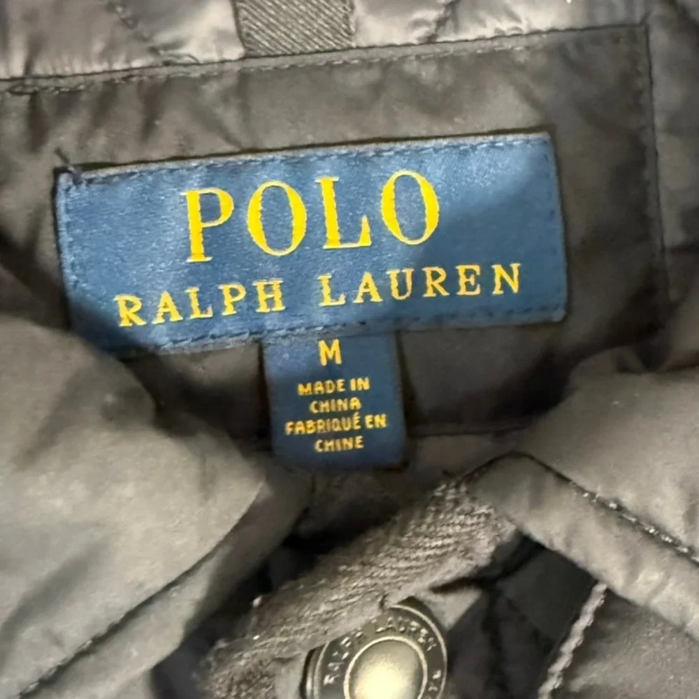 Polo Ralph‎ Lauren Kempton Quilted Barn Jacket Dark Navy Mens Sz M Snap Pockets
